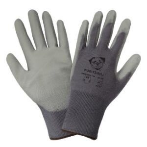 PUG-13 PUG™ Gray Lightweight Polyurethane Coated Anti-Static/Electrostatic Compliant Nylon Gloves with Cut, Abrasion, and Puncture Resistance