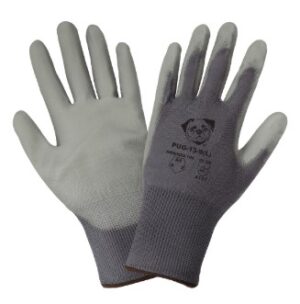 PUG-13 PUG™ Gray Lightweight Polyurethane Coated Anti-Static/Electrostatic Compliant Nylon Gloves with Cut, Abrasion, and Puncture Resistance