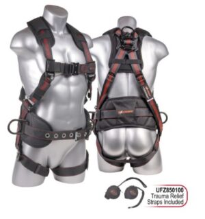 KStrong® Kapture™ Epic+ 5-Point Full Body Harness, Waist Pad w/ Removable Tool Belt, Back/Shoulder Pad, Enhanced Dorsal D-ring, 2 Side D-rings, QC Chest and Legs – (ANSI)