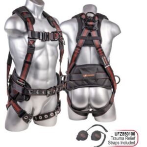 KStrong® Kapture™ Epic 5-Point Full Body Harness, Enhanced Dorsal D-ring Plus™, Front D-ring, 2 Side D-rings, Waist Pad w/ Removable Tool Belt, Back/ Shoulder Pad, QC Chest and TB Legs – (ANSI)