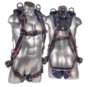 KStrong® EndurX™ 5-Point Full Body Harness, Premium Shoulder Pad, Deluxe Leg Pads, Enhanced Dorsal D-ring Plus™, Shoulder D-rings, Quick Slide Adjusters, Trauma Relief Straps, QC Chest/Legs, All Aluminum Hardware (ANSI)