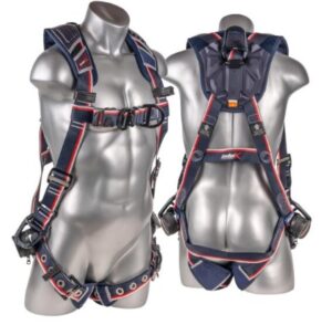 KStrong® EndurX™ 5-Point Full Body Harness, Abrasion Resistant Shoulder Pad, Deluxe Leg Pads, Enhanced Dorsal D-ring Plus™, Front D-ring, Side D-rings, Premium Adjusters, Trauma Relief Straps, QC Chest, TB Legs (SS), All Aluminum Hardware (ANSI)