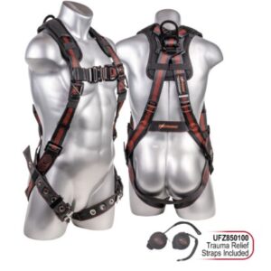 KStrong® Kapture™ Elite+ 5-Point FBH, Enhanced Dorsal D-ring Plus™, Front D-ring, TB Legs, QC Chest, Back/ Shoulder Pad, All Black Fittings – (ANSI)