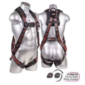 KStrong® Kapture™ Elite+ 5-Point FBH, Enhanced Dorsal D-ring Plus™, QC Legs, QC Chest, Back/Shoulder Pad, All Black Fittings – (ANSI)