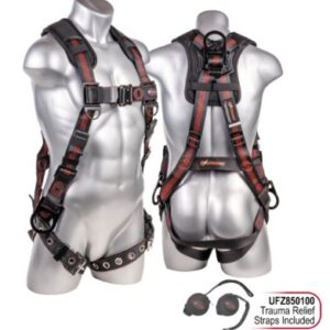 KStrong® Kapture™ Elite+ 5-Point FBH, Enhanced Dorsal D-ring Plus™, 2 Side D-rings, TB Legs, QC Chest, Back/ Shoulder Pad, All Black Fittings – (ANSI)