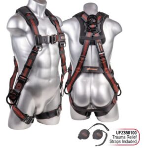 KStrong® Kapture™ Elite+ 5-Point FBH, Enhanced Dorsal D-ring Plus™, 2 Side D-rings, QC Legs, QC Chest, Back/ Shoulder Pad, All Black Fittings – (ANSI)