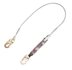 KStrong® 6 ft. Leading Edge (LE) Rated Clear Pack Design Shock Absorbing Coated Wire Lanyard with Snap Hooks (ANSI)