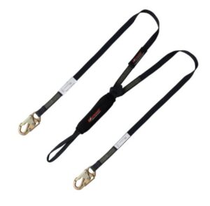 KStrong® 6 ft. Twin Leg 100% Tie-off Arc Flash Rated Shock Absorbing Lanyard with Loop and (2) Snap Hooks (ANSI)