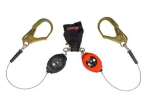 KStrong® BRUTE™ Backer™ LE Dual 8.5 ft. Cable SRL-P with Rebar Hooks at Anchorage End, Other End Dorsal Connector Shock Pack Assembly (ANSI)