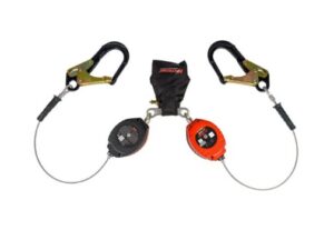 KStrong® BRUTE™ Backer™ LE Dual 8.5 ft. Cable SRL-P with Aluminum Rebar Hooks at Anchorage End, Other End Dorsal Connector Shock Pack Assembly (ANSI)