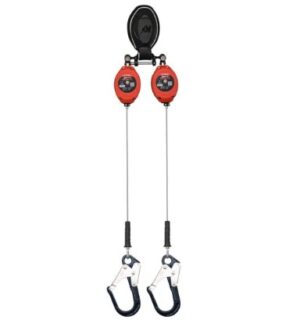 KStrong® BRUTE™ Backer™ LE V2 Class 2 – Dual Interchangeable 8.5 ft. Cable SRL-P with Aluminum Rebar Hooks at Anchorage End, Other End Dorsal Connector Shock Pack Assembly (ANSI)