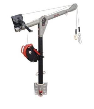 KStrong® Megadavit™ Wall Mount Deluxe Kit. Includes Wall Mount Column Mast Receiver, 54 in. Column Mast, 3 ft. Cantilever Boom Arm with Winch Bracket, 60 ft. 3-way Rescue Retrieval SRL-R with Mounting Bracket, and 60 ft. Material / Personnel Winch