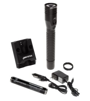 Metal Dual-Light Rechargeable Flashlight w/Magnet - Black